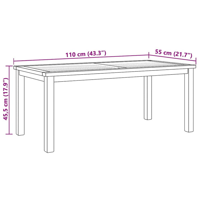 Masă de cafea Maro 110 x 55 x 45 cm Lemn solid de tec - WALTI WALTI