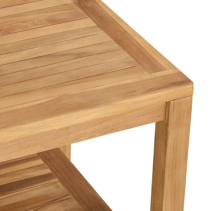 Masă de cafea cu raft Maro 60 x 60 x 45 cm Lemn solid de tec WALTI