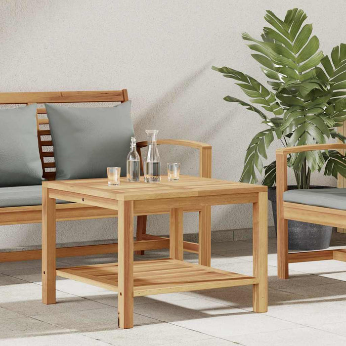 Masă de cafea cu raft Maro 60 x 60 x 45 cm Lemn solid de tec WALTI
