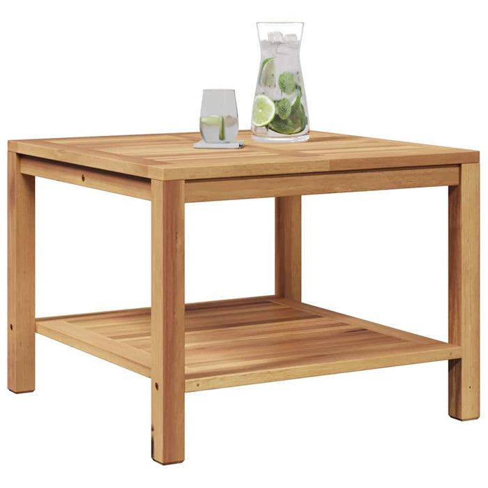Masă de cafea cu raft Maro 60 x 60 x 45 cm Lemn solid de tec WALTI