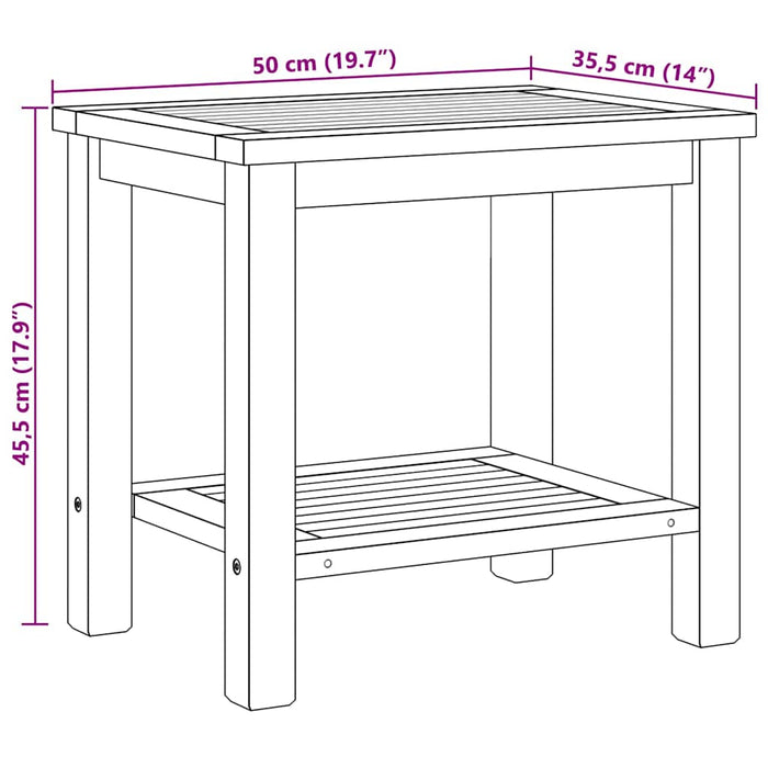 Masă de cafea Maro 50 x 35 x 45 cm Lemn masiv de tec - WALTI WALTI