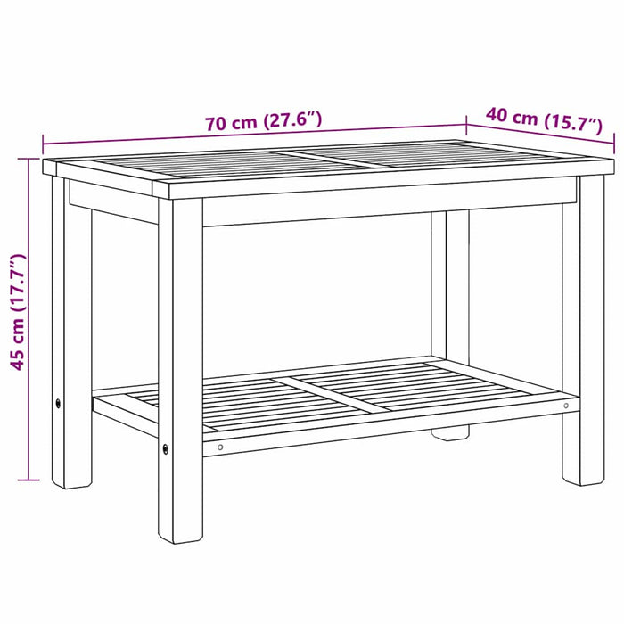 Masă de cafea Maro 70 x 40 x 45 cm Lemn masiv de tec - WALTI WALTI