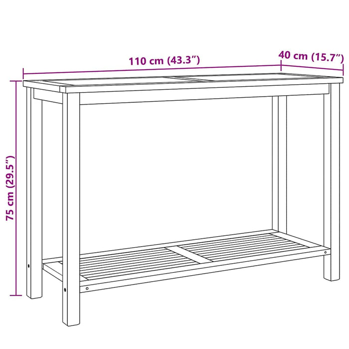 Masă de consolă Maro 110 x 40 x 75 cm Lemn solid de tec WALTI
