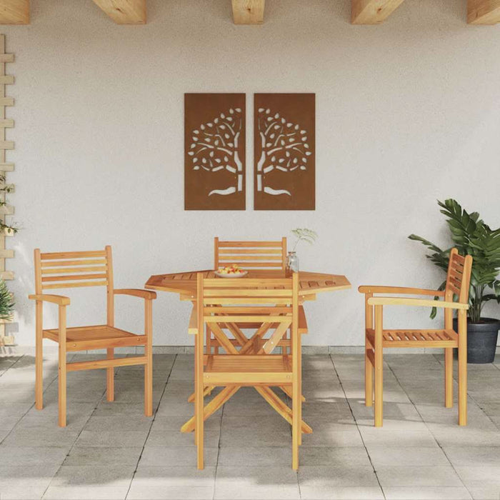 Scaune de grădină stivuibile 4 pcs Maro 55.5 x 55.5 x 90 cm - WALTI WALTI