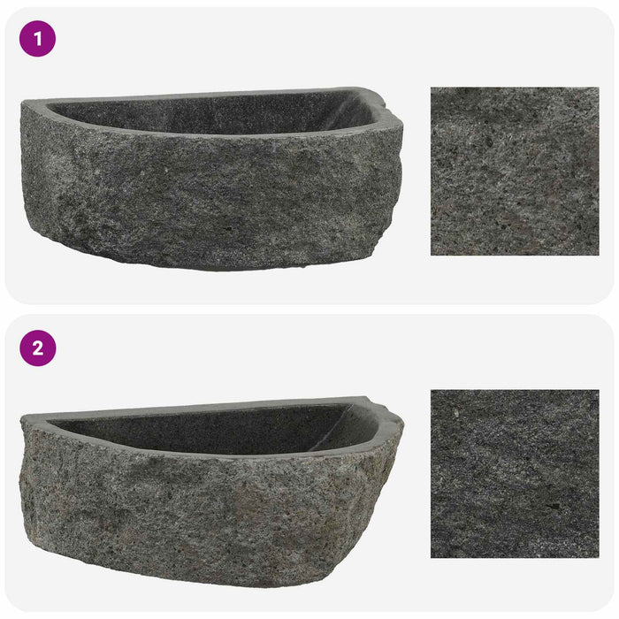 Chiuvetă de perete Gri 45 x 35 x 15 cm Piatra de râu - WALTI WALTI