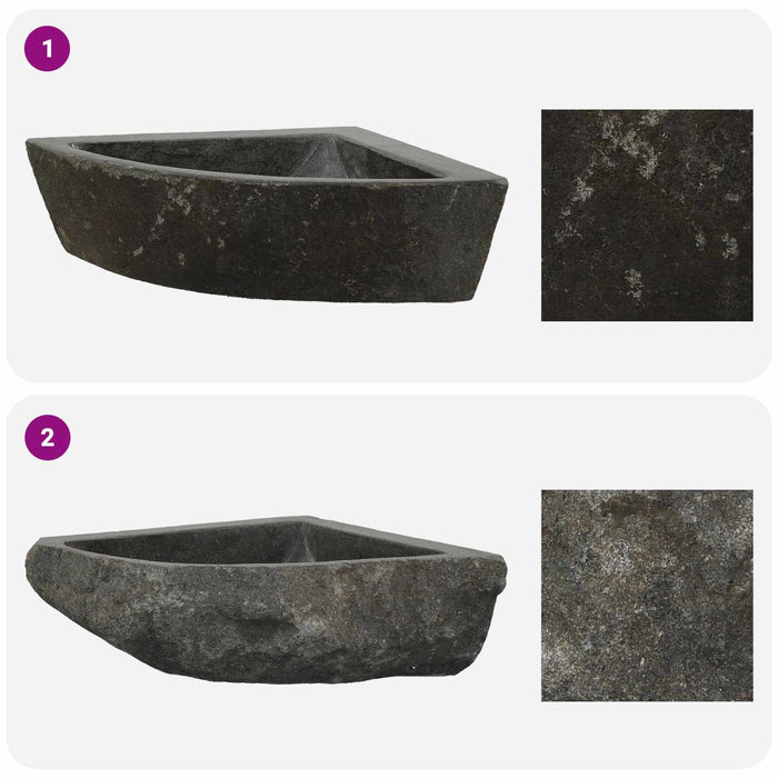 Chiuvetă Gri (30-37) x (30-37) x 12 cm Piatra de Râu - WALTI WALTI