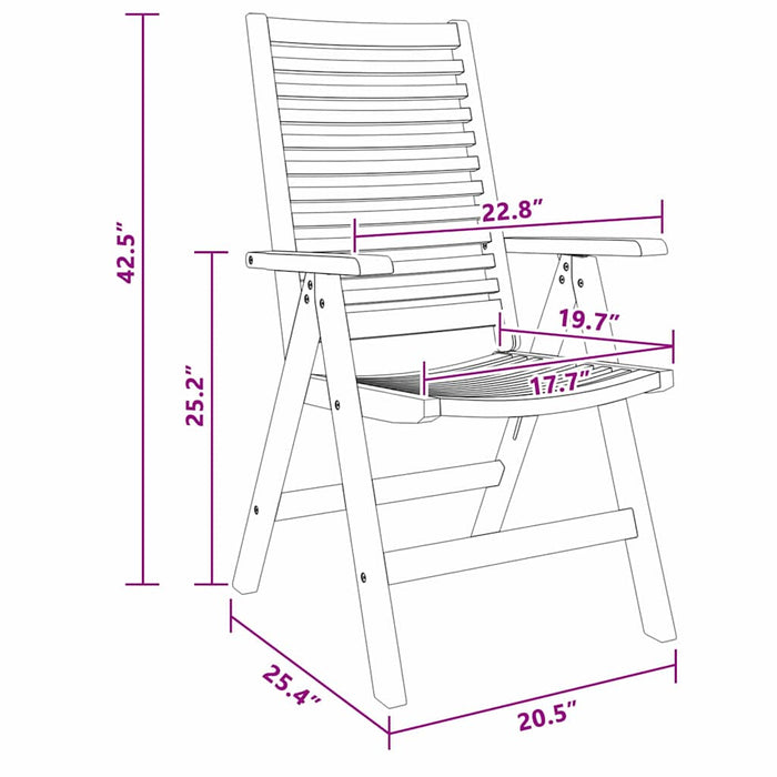 Scaune de grădină 2 pcs Maro 52 x 64.5 x 108 cm - WALTI WALTI