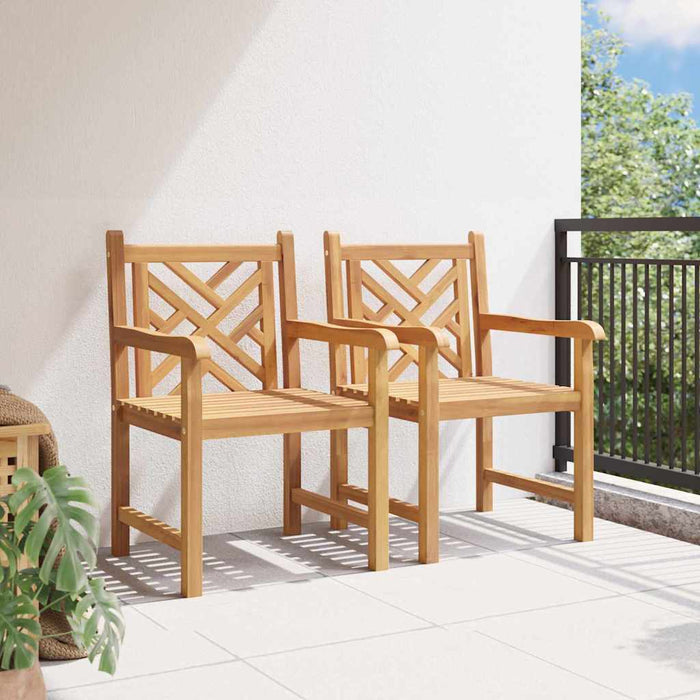 Scaune de grădină 2 pcs Maro 58 x 60 x 90 cm Lemn masiv de tec - WALTI WALTI