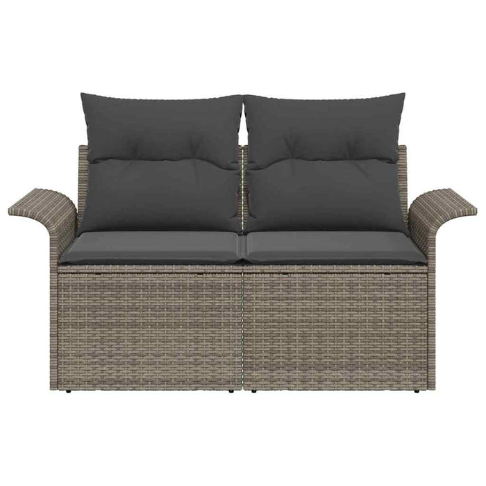 Canapea de grădină cu pernă Gri 141 x 62 x 69cm poliratan - WALTI WALTI