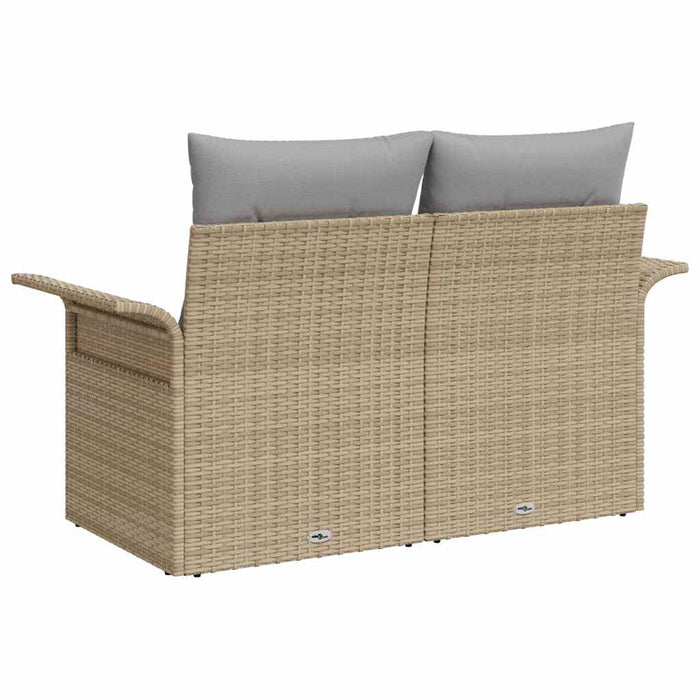 Canapea de grădină cu pernă Bej 141 x 62 x 69cm poliratan - WALTI WALTI