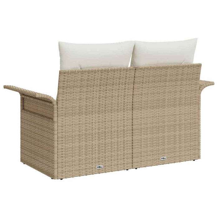 Canapea de grădină cu pernă Bej 141 x 62 x 69cm poliratan - WALTI WALTI