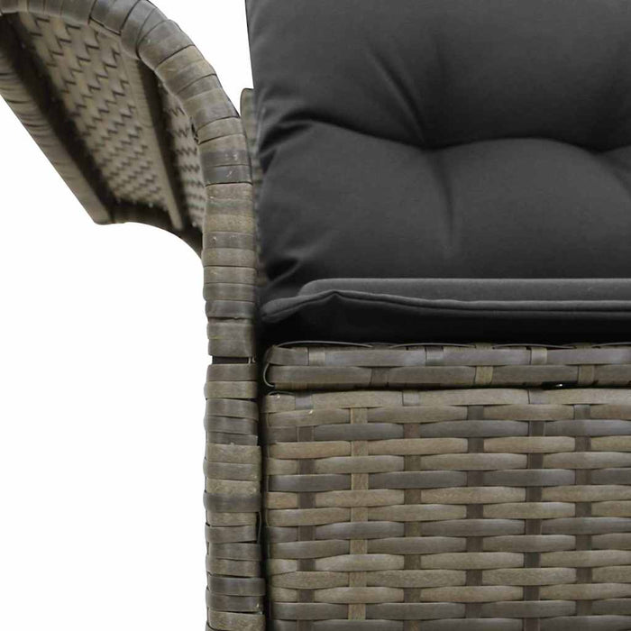 Canapea de grădină cu pernă Gri 141 x 62 x 69cm poliratan - WALTI WALTI