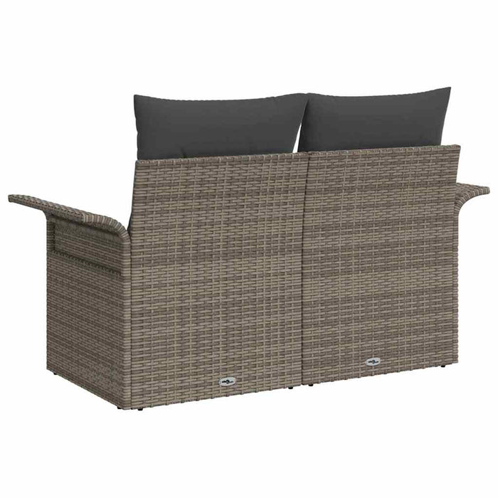 Canapea de grădină cu pernă Gri 141 x 62 x 69cm poliratan - WALTI WALTI