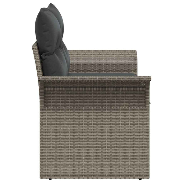 Canapea de grădină cu pernă Gri 141 x 62 x 69cm poliratan - WALTI WALTI