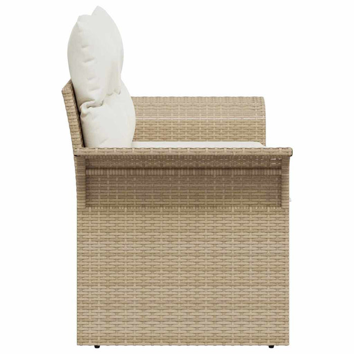 Canapea de grădină cu pernă Bej 141 x 62 x 69cm poliratan - WALTI WALTI