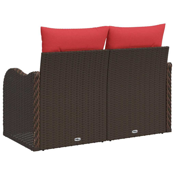 Canapea de grădină cu pernă 121 x 62 x 69 cm poliratan - WALTI WALTI