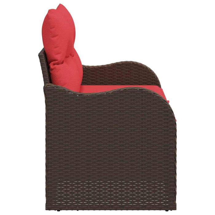 Canapea de grădină cu pernă 121 x 62 x 69 cm poliratan - WALTI WALTI