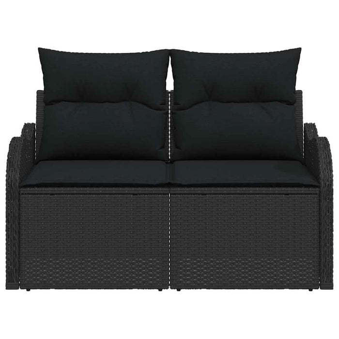 Canapea de grădină Negru 121 x 62 x 69cm poliratan - WALTI WALTI