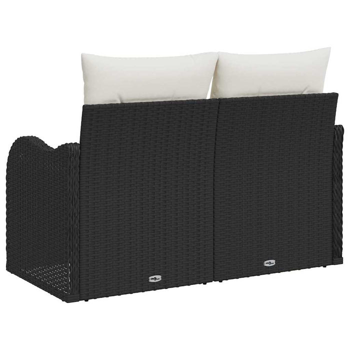 Canapea de grădină Negru 121 x 62 x 69cm poliratan - WALTI WALTI