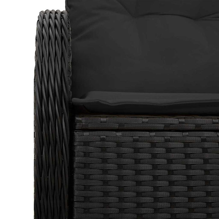 Canapea de grădină Negru 121 x 62 x 69cm poliratan - WALTI WALTI