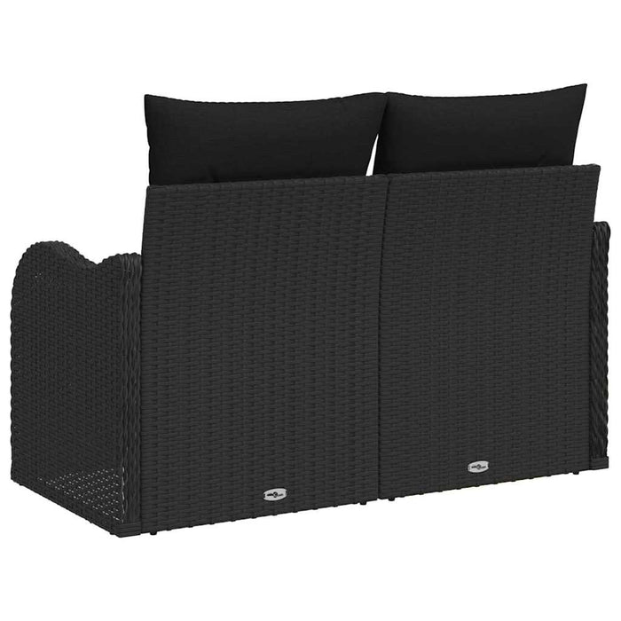 Canapea de grădină Negru 121 x 62 x 69cm poliratan - WALTI WALTI
