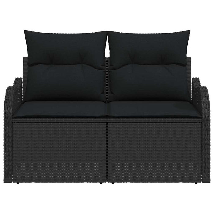 Canapea de grădină Negru 121 x 62 x 69cm poliratan - WALTI WALTI