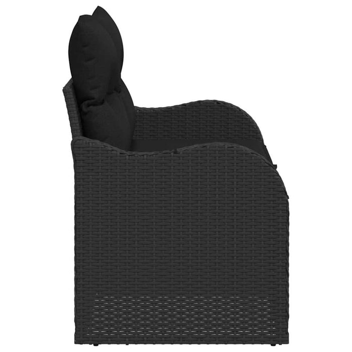 Canapea de grădină Negru 121 x 62 x 69cm poliratan - WALTI WALTI
