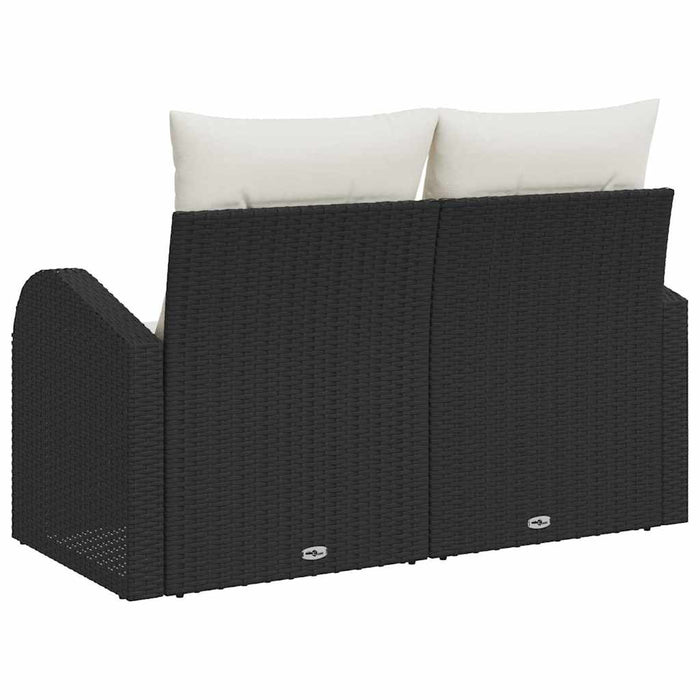 Canapea de grădină Negru 124 x 62 x 69cm poliratan - WALTI WALTI