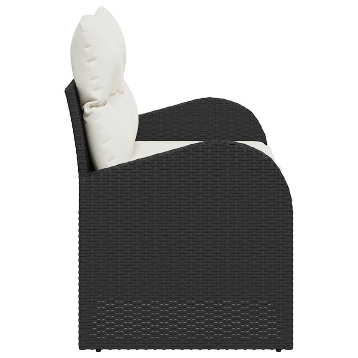 Canapea de grădină Negru 124 x 62 x 69cm poliratan - WALTI WALTI
