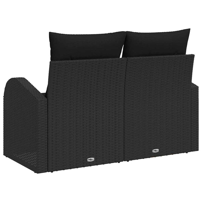 Canapea de grădină Negru 124 x 62 x 69cm poliratan - WALTI WALTI
