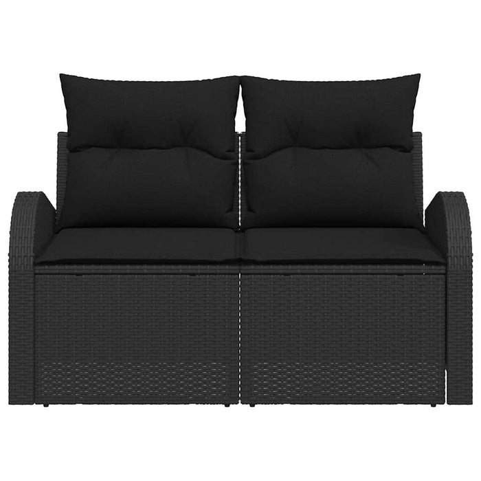 Canapea de grădină Negru 124 x 62 x 69cm poliratan - WALTI WALTI