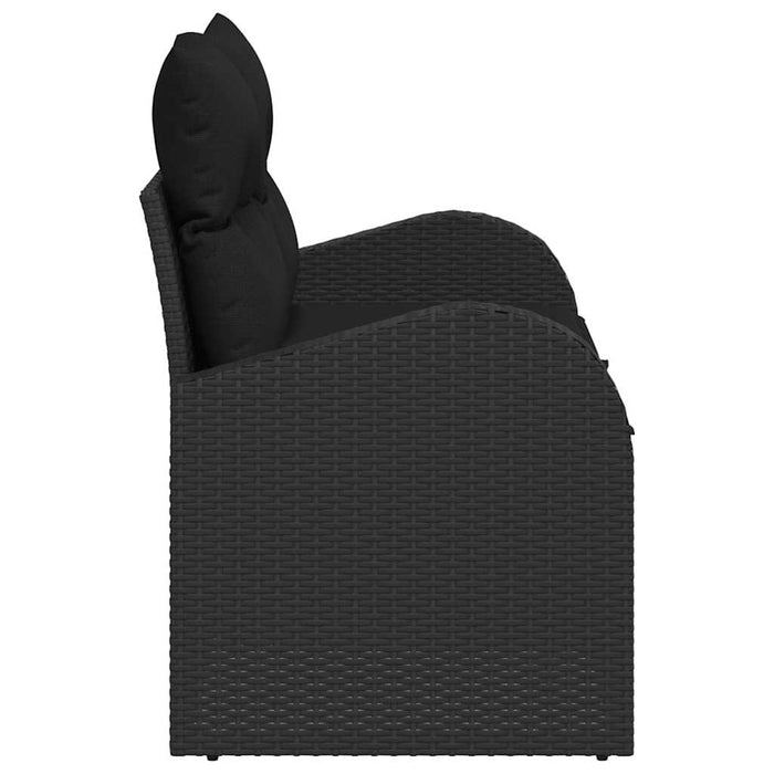 Canapea de grădină Negru 124 x 62 x 69cm poliratan - WALTI WALTI