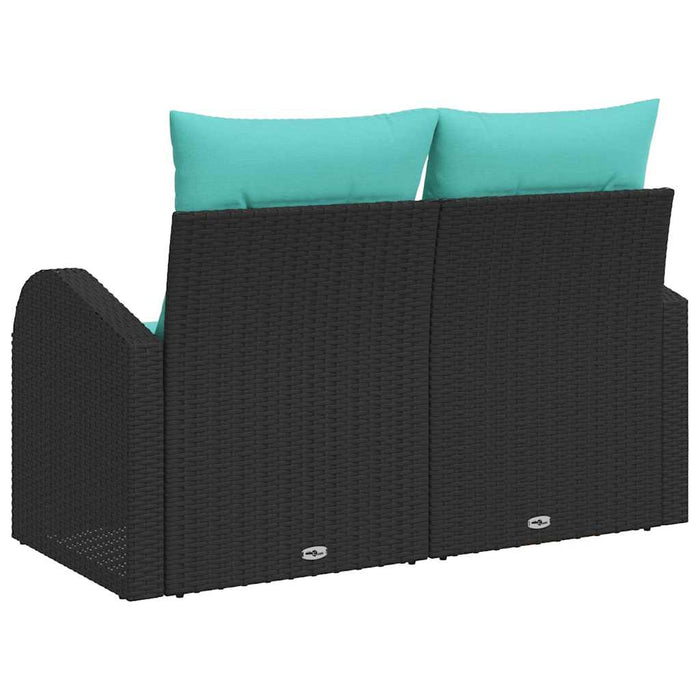 Canapea de grădină Negru 124 x 62 x 85cm poliratan WALTI