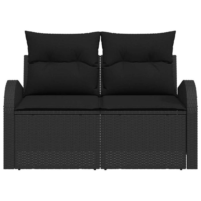Canapea de grădină Negru 124 x 62 x 69cm poliratan - WALTI WALTI
