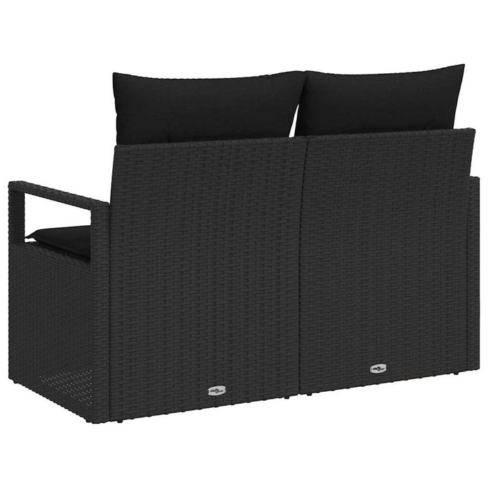 Canapea de grădină cu pernă Negru 120 x 62 x 69cm poliratan - WALTI WALTI