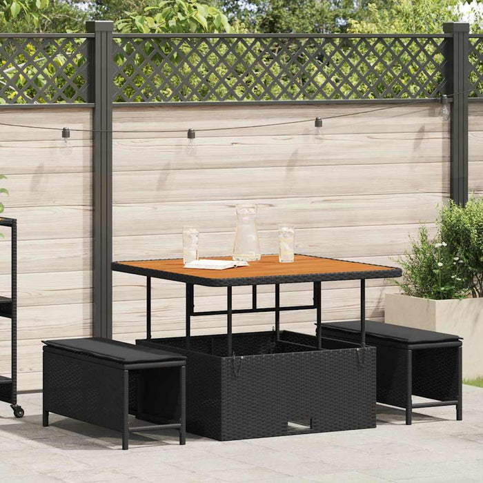 Set de masă pentru grădină Negru Rattan poli - WALTI WALTI