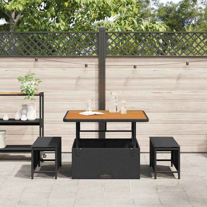Set de masă pentru grădină Negru Rattan poli - WALTI WALTI