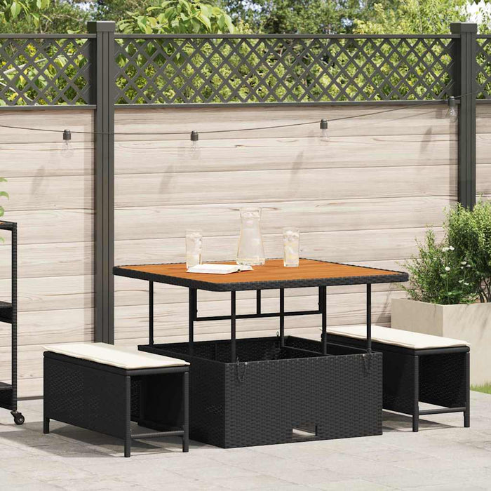 Set de masă pentru grădină Negru Rattan poli - WALTI WALTI