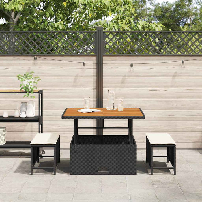Set de masă pentru grădină Negru Rattan poli - WALTI WALTI