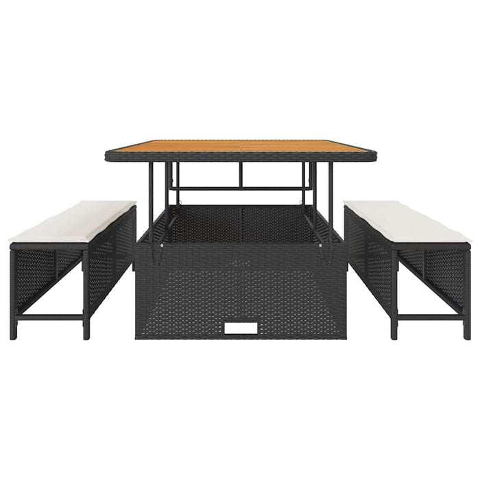Set de masă pentru grădină Negru Rattan poli - WALTI WALTI