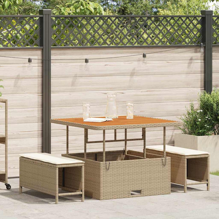 Set de masă pentru grădină Bej Rattan poli - WALTI WALTI