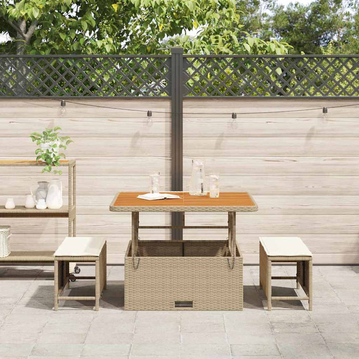 Set de masă pentru grădină Bej Rattan poli - WALTI WALTI