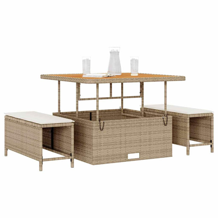 Set de masă pentru grădină Bej Rattan poli - WALTI WALTI