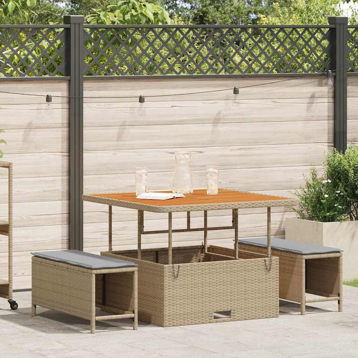 Set de masă pentru grădină Bej Rattan poli - WALTI WALTI