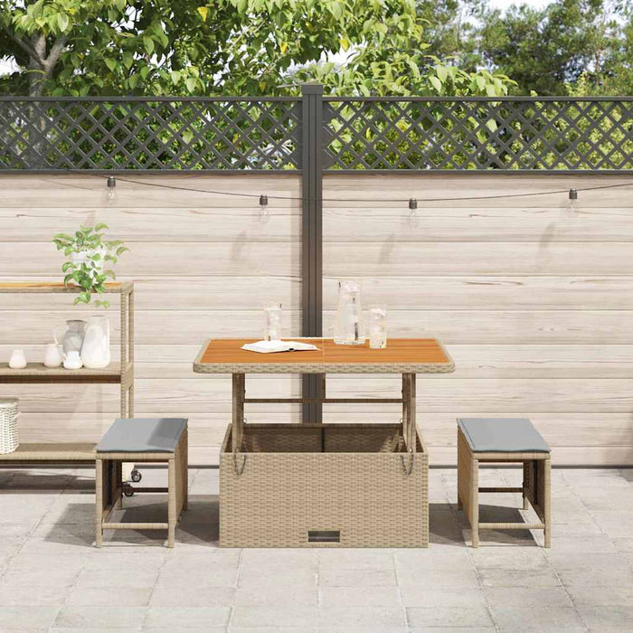 Set de masă pentru grădină Bej Rattan poli - WALTI WALTI