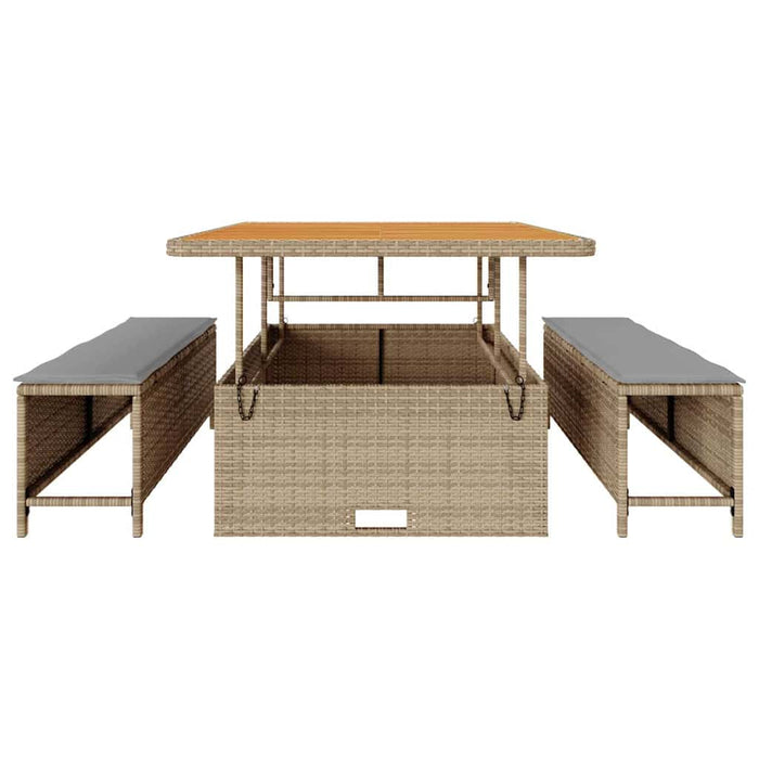 Set de masă pentru grădină Bej Rattan poli - WALTI WALTI