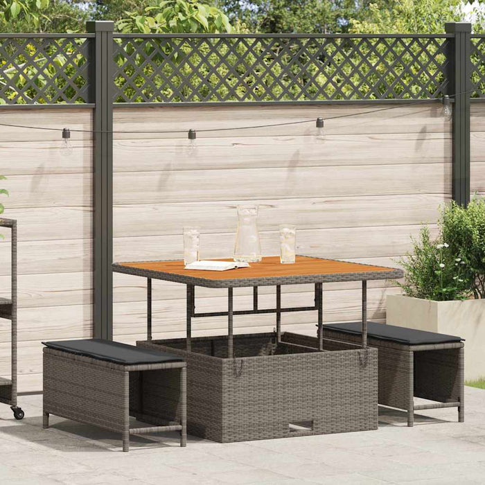 Set de masă pentru grădină Gri Rattan poli - WALTI WALTI