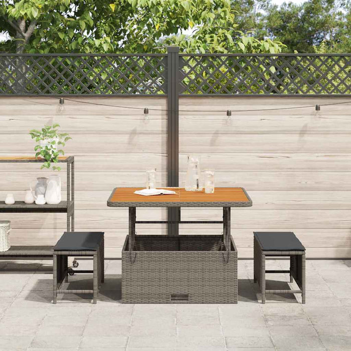 Set de masă pentru grădină Gri Rattan poli - WALTI WALTI