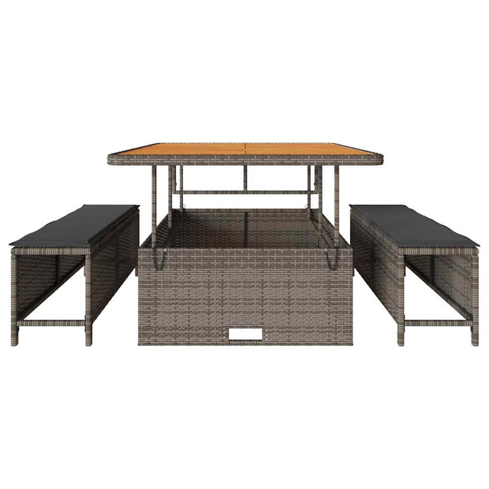 Set de masă pentru grădină Gri Rattan poli - WALTI WALTI