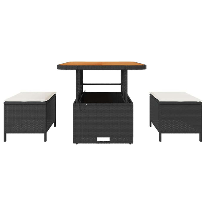 Set de masă pentru grădină Negru Rattan poli - WALTI WALTI